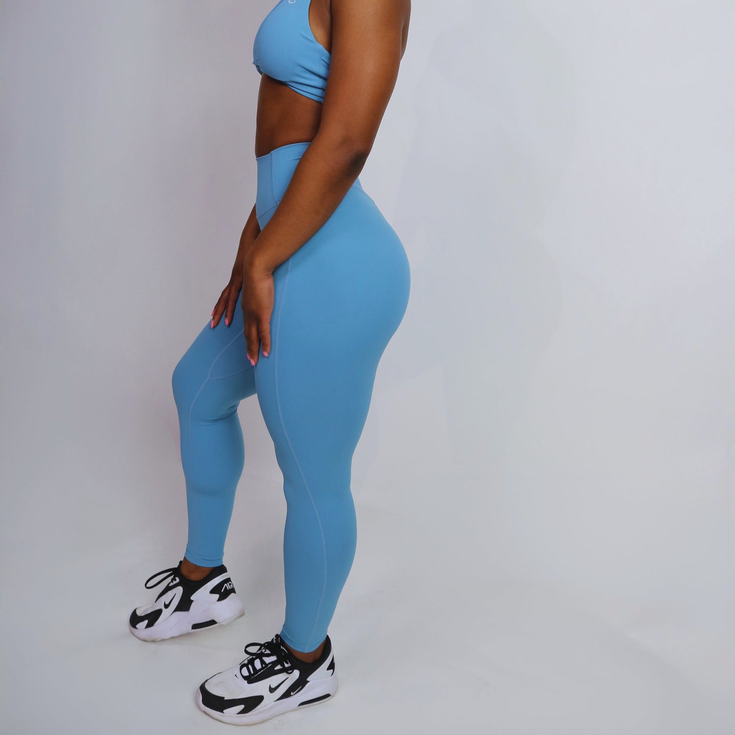 High-Waist Spa Blue Snatched Leggings
